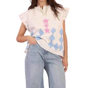 NEW VERO ALFIE carousel blouse in multi